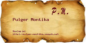 Pulger Montika névjegykártya
